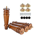 Maricome 8 Inch Furniture Legs Set of 4 Pre-drilled M8 Bolt Wood Replacement Sofa Legs for Cabinet Couch Chair Mid Century Screw in - color: 8 Inch Walnut