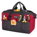 TICONN Heavy Duty Tool Bag Organizer, Small Tool Box with Ergonomic Handle - color: Red, size: 12" Basic Version