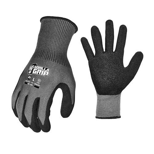 Gorilla Grip A1 Precision Grip Work Gloves, Large, 12 Pack, Gray - color: Grey A1 (12 Pack), size: Large