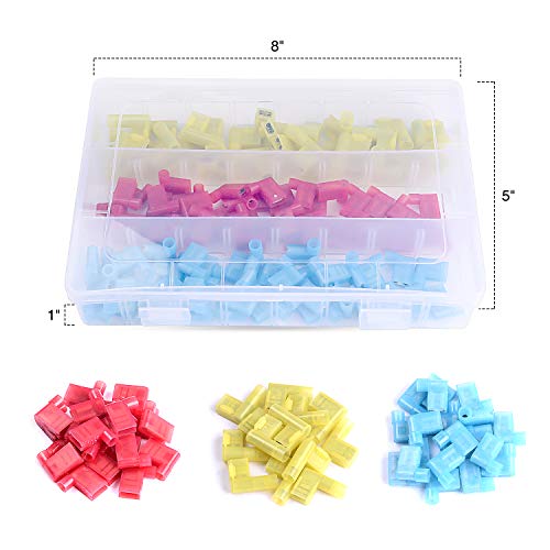 Nilight 110PCS Nylon Flag Spade Insulated Quick Disconnect Terminals - color: 110PCS Flag Spade Crimp Terminals