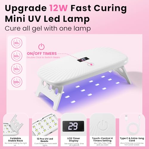 GlimightyX Polygel Toenail Starter Kit with Everything UV Light,Full Set - color: 02- 3 Colors Complete Starter Polygel Toenail Kit