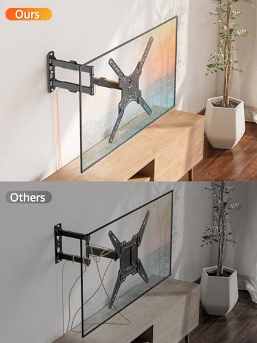 ELIVED Full Motion TV Wall Mount for 26-60" TVs, Max VESA 400x400, 77 lbs. - size: Arm: 15.5" TV: 26-60"