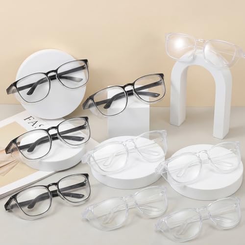 12 Pack Safety Glasses Goggles Anti-Fog Protective Eyewear - color: Black + Transparent
