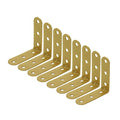 Wealrit 8 pcs Gold L Shape Brackets,Right Angle Corner Brace,2.28" Length - size: 2.28"