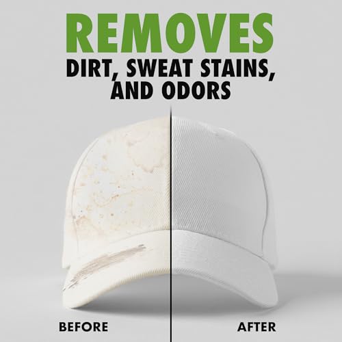 4-in-1 Professional Hat Cleaning Kit - Removes Dirt and Stains, Gentle Hat Cleaner for Baseball Caps, Fitted Cowboy, & Felt Hats, Complete Hat Cleaner with Hat Deodorizer, Brush & Microfiber Cloth