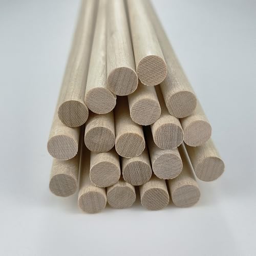 Kang&Chang 5/16 x 16 Inch Birch Dowel Rods, Round Hardwood Sticks, 20 Pack - size: 5/16" x 16" - 20 PCS