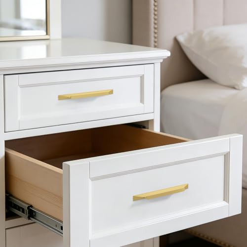 Goldenwarm 10 Pack Gold Cabinet Handles, 3-3/4" Hole Center Finger Pulls - color: Matte Gold, size: 3-3/4in Hole Centers