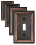 Switch Plates Outlet Covers, 4-Pack Metal Wall Plates, Aged Bronze - color: Aged Bronze, size: 1 Toggle 4PK