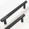 12 Pack 5 Inch 128 mm Black Knurled Cabinet Handles Cabinet Pulls Aluminum Handles Pulls Oxidation Finish with Diamond Pattern 6" Length (5" Hole Center) - color: Black, size: 5 Inch