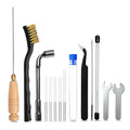 17pcs Clog Poke 3D Printer Nozzle Cleaning Kit for 1.75mm Filament Nozzles,Φ1.5mm Needle with Arrow Tip,150mm,10 Multi-Size Nozzle Cleaning Needles,Tweezers,Copper Wire Brush, FDM Tools