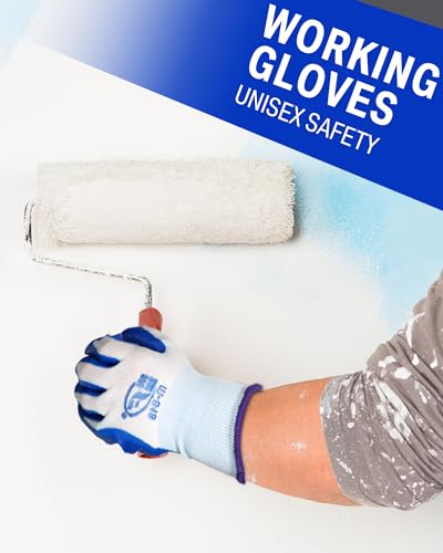 Potchen 72 Pairs Garden Work Gloves Bulk Pack for Men and Women - color: Blue