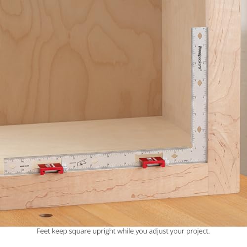 Woodpeckers Setup Square – Precision Stainless Steel Framing Square 4-in-1 Tool with Caliper Head, Stops & Rack-It Holder, Easy Shop Setup Gauge for Tool Settings, Inch – Made in USA - style: Inch