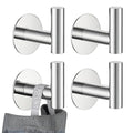 JQK Self Adhesive Towel Hook Chrome, No Drill Stick on Coat Robe Clothes Wall Hook for Bathroom Kitchen Garage 4 Pack, 304 Stainless Steel Polished Steel, ATH110-CH-P4 - color: Polished Steel, size: 4 Pack