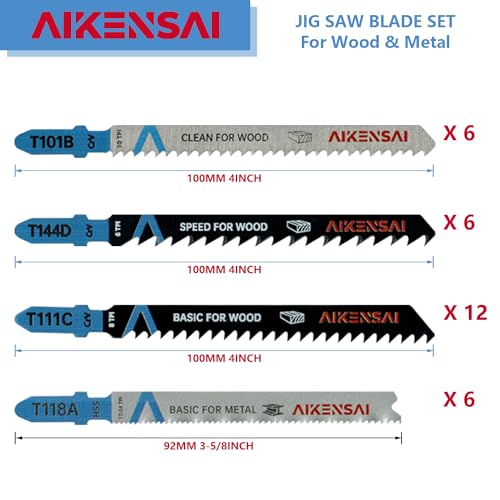 30-Piece Jigsaw Blades Set T Shank Assorted Jig Saw Blade Mix Kit
