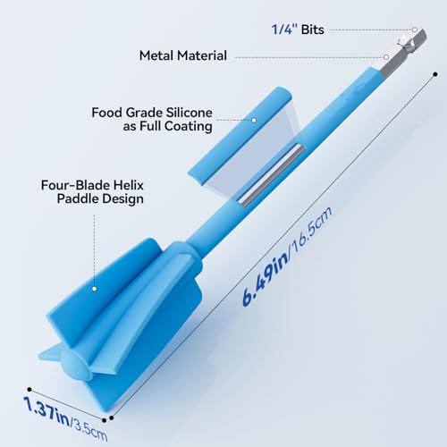 Suzzam Silicone Resin Mixer Paddles, 4Pcs Epoxy Mixer for Drill