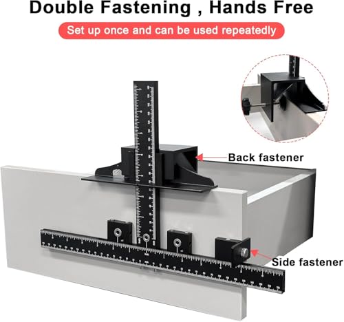 TOURACE 41 inch Extra Long Cabinet Hardware Jig, Cabinet Hardware Jig, Adjustable Aluminum Alloy Cabinet Handle Jig with Automatic Center Punch, Cabinet Hardware Template Tools