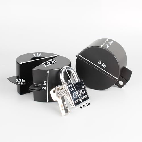 Door Knob Lockout Device with Padlock,Black - color: Black