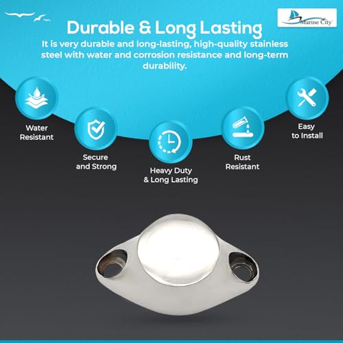 MARINE CITY Magnetic Ball Door Stopper, 316 Stainless Steel Soft Catch Holder for Boats, Marine, and Home – 11lbs (5kg) Strength