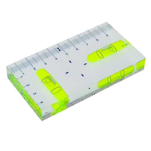 Transparent acrylic T-shaped integrated level with printed scale, high-precision bubble level, 95x51x13mm (non-magnetic) - color: Non-magnetic