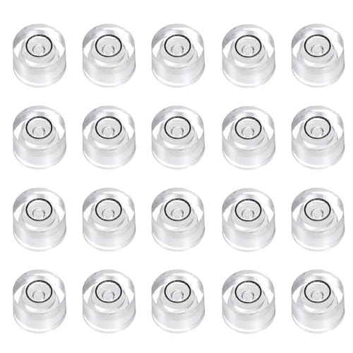 HARFINGTON 20pcs Circular Bubble Spirit Level 8x5.5mm Mini Round Bubble Spirit Level Little Measuring Layout Tools for TV Industrial Carpentry Picture Frame, White/Black - color: White/Black, size: 8x5.5mm