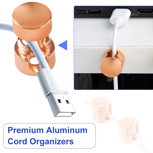 SmallCat 3 Sets Charger Holders for Cords, Rose Gold Cord Holders - color: Rose Gold Color, size: 3 Sets