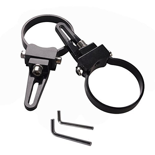 Universal-Fit 360 Adjustable 2.0" Tubular Clamp Mounts for Offroad LED Light Bar - Easy Positioning on Trucks & SUV Tube Surface, High-Grade Light Weight Aluminum, Black Sleek Finish, 2 PCS Set - size: 2"(51mm)