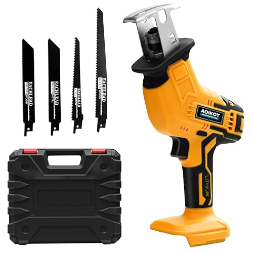 Reciprocating Saw Cordless for Dewalt 21V Battery, Mini Power Saws for Wood/Metal/PVC Cutting with 4 Blades & Toolbox, 0-2500RPM for Hand Saw Woodworking (Battery not Included)