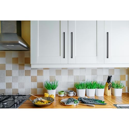 Ravinte Matte Black Square & Solid Cabinet Handles,10 Inch,30 Pack | Zinc Alloy, Flat Black Finish, Screws Included,Drawer Pulls, Cabinet Hardware for Kitchen & Drawer - size: 10 Inch Hole Center