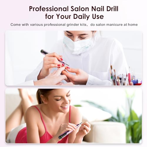 COSLUS C20 Cordless Nail Drill Electric File: Portable All-in-One Kit - color: Dark Purple