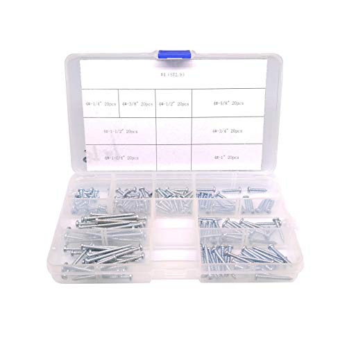 Yodaoke 160pcs #4 Zinc Phillips Pan Head Wood Screws Assortment Kit