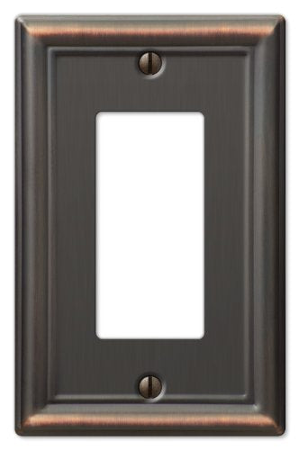 Amerelle 149RDB Chelsea Wallplate, 1 Rocker, Steel, Aged Bronze, 1-Pack - color: Aged Bronze, size: 1 Rocker