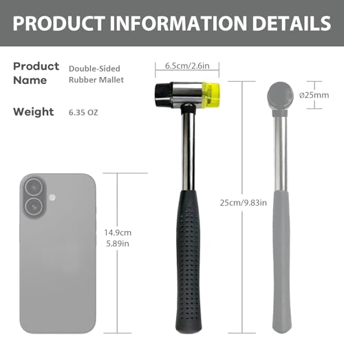 Small Rubber Mallet Hammer for Crafts- Small Rubber Hammer, Mini Mallet for Jewelry, Leather, Crafts, Woodworking, DIY, Furniture Assembly, etc. - size: 25mm