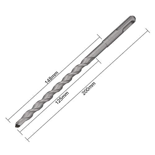 uxcell Masonry Drill Bit 10mm x 200mm Carbide Tipped Rotary Hammer Bit Round Shank 110mm Drilling for Impact Drill - size: 10mmx200mm