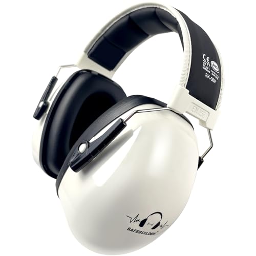 SAFEBUILDER Ear Protection Ear muffs Noise Reduction NRR 28dB Adjustable Hearing Protection for Working Mowing SK-06P - color: White
