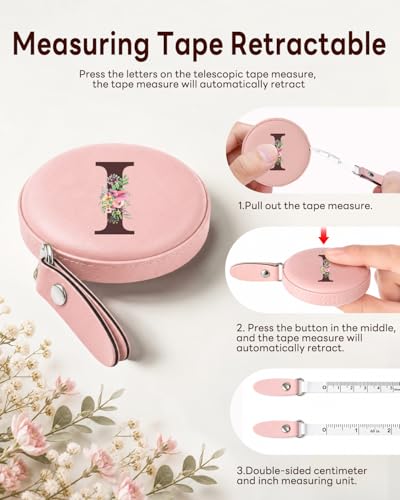Maicican Retractable Tape Measure, Pink Leather Sewing Measuring Tape, I - color: Tape Measure-Pink I
