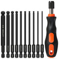 Ball End Hex Bit Set with Quick Release Bit Driver - style: 10PCS Ball Hex Bits+Bit Driver