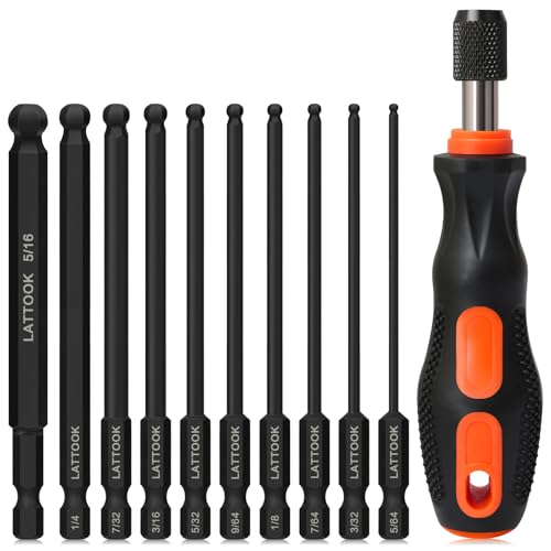 Ball End Hex Bit Set with Quick Release Bit Driver - style: 10PCS Ball Hex Bits+Bit Driver