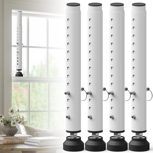Small Adjustable Window Security Bar, 11-18 Inch, White, 4 Pack - color: White - 4 Pack