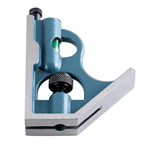 Accusize Industrial Tools 6'' 3 Pc Combination Square Ruler Set Protractor Satin, 4-R Graduation, 0000-8100 - size: 6" 4R
