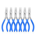Needle Nose Pliers Set, mshandto 5" Long Nose Pliers for Wire Bending, 6 Pack High Carbon Steel Needle Nose Pliers, Serrated Jaw Pliers for Jewelry Making, Electronics, Object Grasping, Craft Making - size: 5"-6Pack