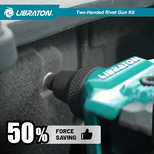 LIBRATON Pop Rivet Gun Kit, Two-Handed Rivet Gun, Heavy Duty Rivet Gun Kit - size: 5 Sizes