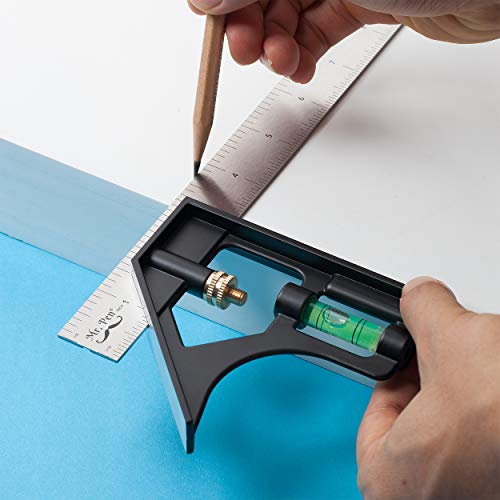 Mr. Pen- Combination Square, 12" Combo Square, Carpentry Tools - color: Black