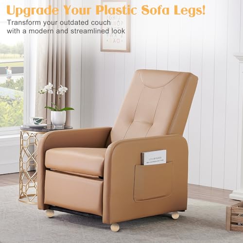 4 Inch Wooden Sofa Legs of 4 Wood Furniture Legs Couch Feet Replacement Sofa Furniture Replacement Sofa Legs Replacement for Sofa Couch Chair Cabinet Dresser Ottoman Bed Riser, 4 Pack - color: Beige
