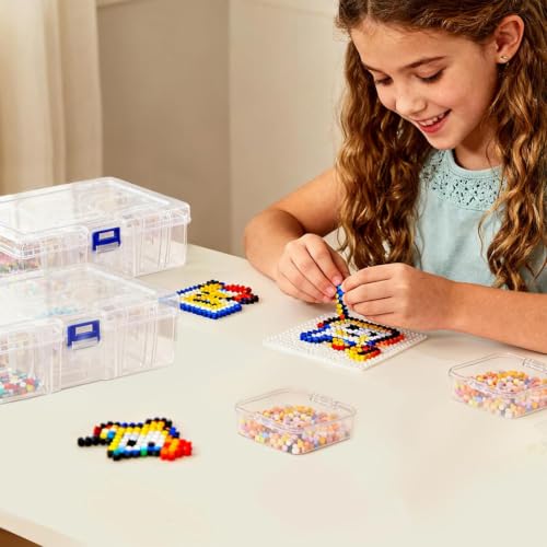 15pcs Small Bead Organizer Box with Hinged Lids, 2.2x2.2x0.79 Inch Clear Plastic Storage Containers for Diamond Painting Art, Craft, Nails, Screw & Mini Parts