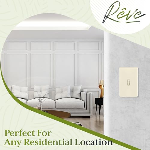 TG Mid-Size Screwless Toggle Light Switch Cover Plate, 1 Pack, Light Almond - color: Light Almond, size: 1 Gang