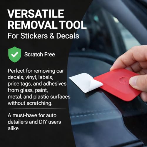 HI-TECH PB200 Plastic Scraper Tool – Decal, Sticker, Label Remover for Cars & Home Use – 3X Larger Ergonomic Design – Residue-Free Cleaning (12 Pack)
