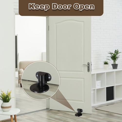 uxcell 2Pcs Magnetic Door Stopper, Silent Magnetic Floor Door Stop, Brass - color: Brass