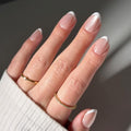 Glamnetic Press On Nails - Short Oval, Velvet Fake Nails 30 Pc Full Kit - color: 2N - Angelic Touch