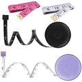 Tape Measure, 4 Pack Measuring Tape for Body Cloth Measurement Tape for Sewing Tailor Fabric Measurements Double Scale Soft Pink & White Tape Measure Retractable Measuring Tape Set - color: Black Purple Pink White 4 pack