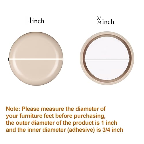 24PCS Self-Stick Furniture Sliders,1Inch Furniture Chair Sliders for Carpet - size: 1 Inch Round